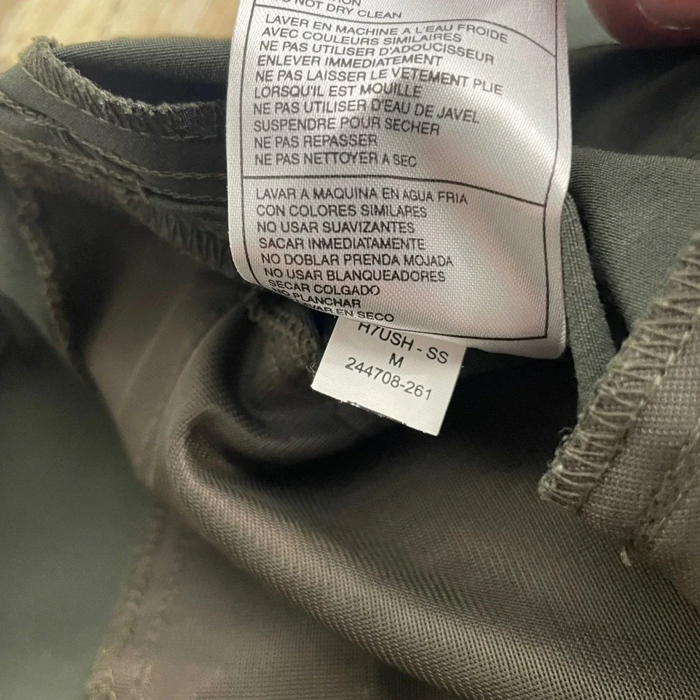 Nike Fit Dry Hiking Pants Womens Medium Dark Olive Green Belted Ankle Zip Flared